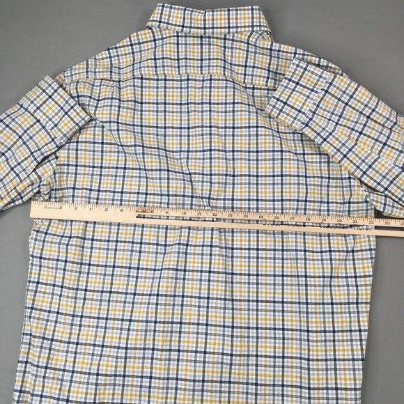Goodiellow & Co Mens Button Down Shirt Extra Large Gray Yellow White Plaid #0064 - Picture 9 of 11